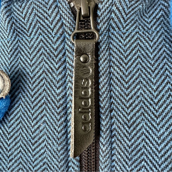 Adidas x David Beckham Blue Jacket Hoodie Elbow Patches Zip Front Size Medium - Picture 10 of 15